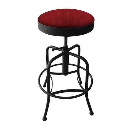 Holland Bar Stool Co Adjustable Stool, Black Wrinkle, Graph Ruby Seat 910BW016